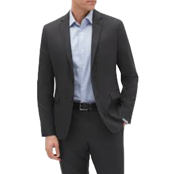 Banana Republic Mens Blazer Nailshead 40R Charcoal Gray 792939 Slim Suit Jacket - Picture 2 of 16